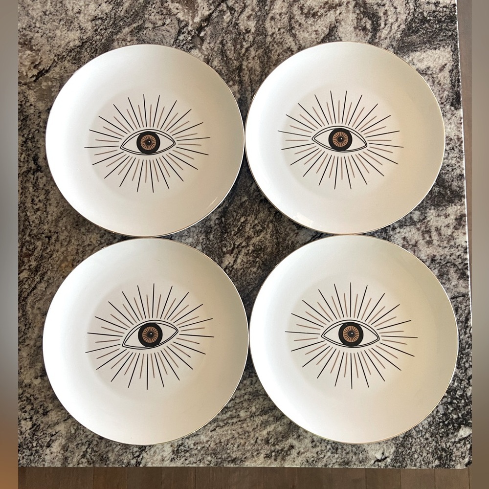 Evil‎ eye porcelain dinner plates set of 4